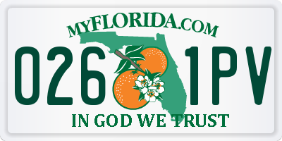 FL license plate 0261PV