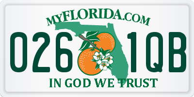 FL license plate 0261QB