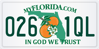 FL license plate 0261QL