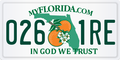 FL license plate 0261RE