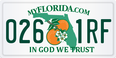 FL license plate 0261RF