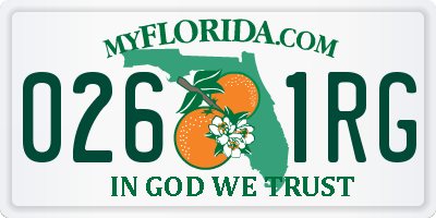 FL license plate 0261RG