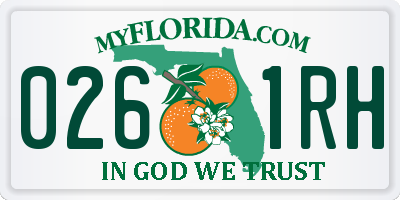 FL license plate 0261RH