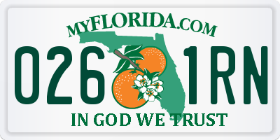 FL license plate 0261RN