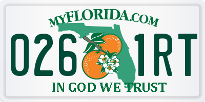 FL license plate 0261RT