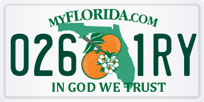 FL license plate 0261RY