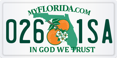 FL license plate 0261SA