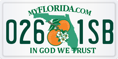 FL license plate 0261SB