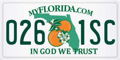 FL license plate 0261SC