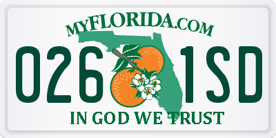 FL license plate 0261SD