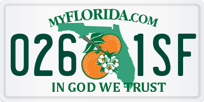 FL license plate 0261SF
