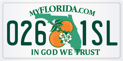 FL license plate 0261SL