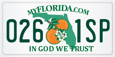 FL license plate 0261SP