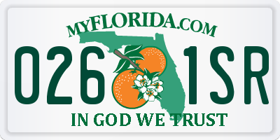 FL license plate 0261SR