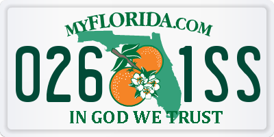 FL license plate 0261SS