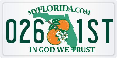 FL license plate 0261ST