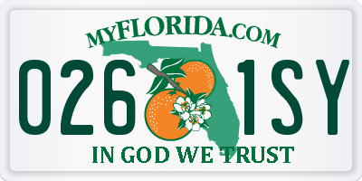 FL license plate 0261SY