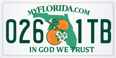 FL license plate 0261TB