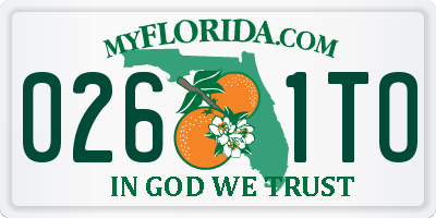 FL license plate 0261TO