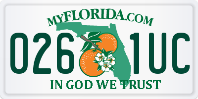 FL license plate 0261UC