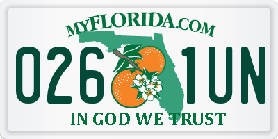 FL license plate 0261UN