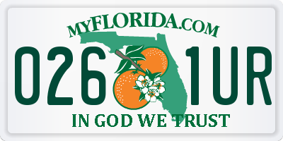 FL license plate 0261UR