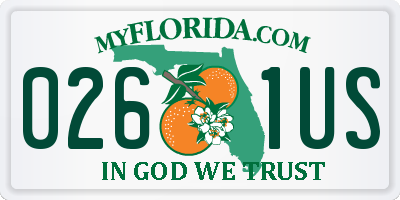 FL license plate 0261US