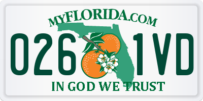 FL license plate 0261VD