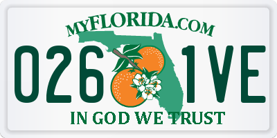 FL license plate 0261VE