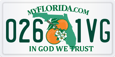 FL license plate 0261VG