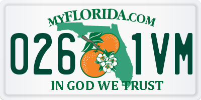 FL license plate 0261VM