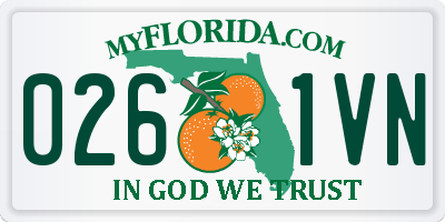 FL license plate 0261VN