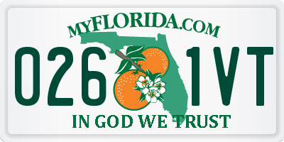 FL license plate 0261VT