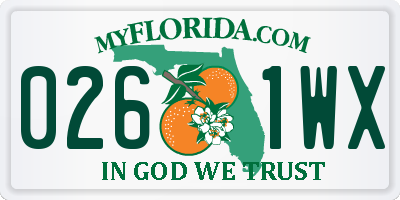 FL license plate 0261WX
