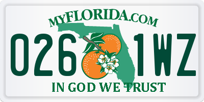 FL license plate 0261WZ