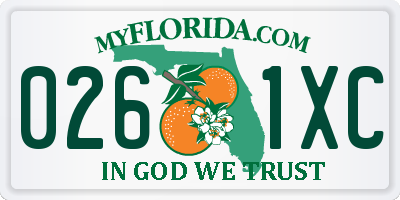 FL license plate 0261XC