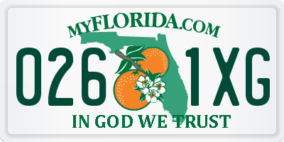 FL license plate 0261XG