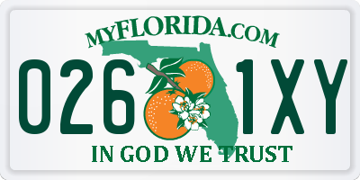 FL license plate 0261XY