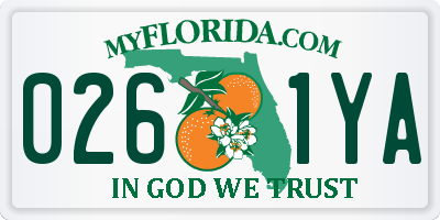 FL license plate 0261YA