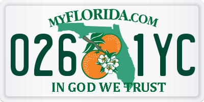 FL license plate 0261YC