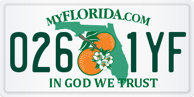 FL license plate 0261YF