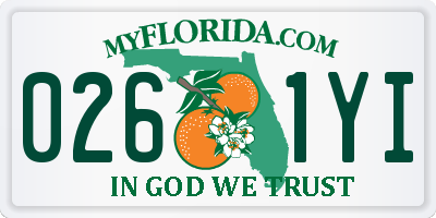 FL license plate 0261YI