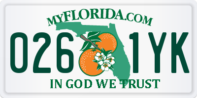 FL license plate 0261YK