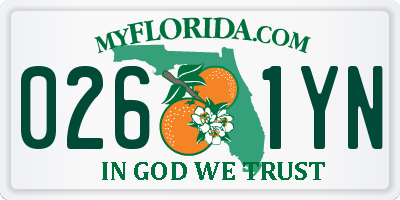 FL license plate 0261YN