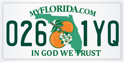FL license plate 0261YQ