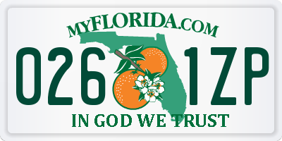 FL license plate 0261ZP