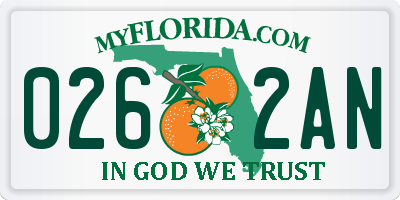 FL license plate 0262AN