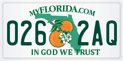 FL license plate 0262AQ