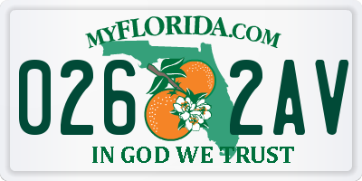 FL license plate 0262AV