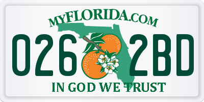 FL license plate 0262BD